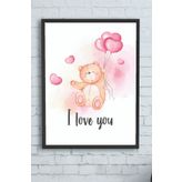 Postermanya (pster10201) Pembe Ayıcık Çocuk Odası Çerçeveli Tablo (30 X 40cm)