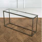 Potrica Metal Dresuar Eskitme Pirinç Ayak Şeffaf Cam Tabla