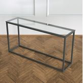 Potrica Metal Dresuar Siyah Ayak Şeffaf Cam Tabla