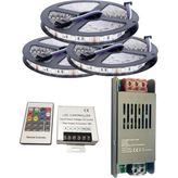 Powerr Led Aydınlatma 15 Metre 12V 60 Ledli Rgb Dış Mekan Silikonlu Şerit LED 16,5A Slim Trafo 36 A Rf LED Kontrol Üniteli Set