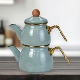 PR Home Soft Green Mini Model Emaye Çaydanlık