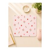 Pranvera Coquette Pembe Çilek Desenli Mousepad- 19x23cm DTF Kurdele Baskılı