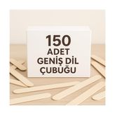 Pratik Ev 150 Adet Ahşap Büyük Geniş Dil Çubuğu Abeslang Dondurma Dil Basma Ağda Çubuğu - 10 cm