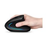 Pratik Ev Ergonomik Dikey Kablosuz Mouse, 2.4 Ghz USB Alıcı ve Bluetooth, Type-C Şarjlı, 6 Tuşlu, Ayarlanabilir Dpı, Windows Mac Linux Uyumlu, 7043 Siyah - Çok Renkli