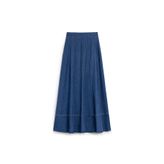praye Biyeli Kloş Denim Etek Mavi