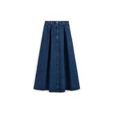 praye Cepli Kloş Denim Etek Mavi