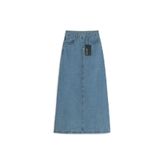 praye Uzun Çan Denim Etek Açık Mavi