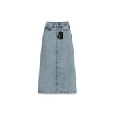 praye Uzun Çan Denim Etek Buz Mavi