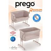 Prego Regnum Yüksekliği Ayarlanabilir Anti-Reflü -Tekerlekli -Kolay Katlanır-Taşıma Çantalı - Anne Yanı Beşik + Özel Pedli - Bej