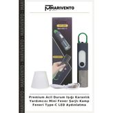 Premium Acil Durum Işığı Karanlık Yardımcısı Mini Fener Şarjlı Kamp Feneri Type-C LED Aydınlatma