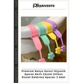 Premium Banyo Gereci Hijyenik Aparat Akıllı Çözüm Silikon Klozet Kaldırma Aparatı 3 Adet - Çok Renkli - Tek Ebat