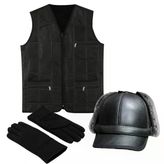 Premıum Deri Set – Yelek, Eldiven, Deri Pilot Şapka