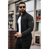 Premium Örme Triko Kol Dik Yaka Süet Ceket