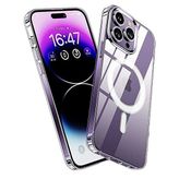 Preo iPhone 14 Pro Magsafe Mor Şeffaf Telefon Kılıfı