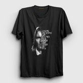 Presmono Ashamed Nirvana Kurt Cobain Siyah Kadın T-Shirt