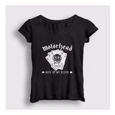 Presmono Siyah Aces Motörhead Kadın T-Shirt