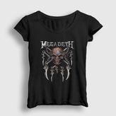 Presmono Siyah Rust Megadeth Kadın T-Shirt