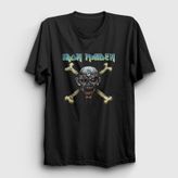 Presmono Siyah Skull Iron Maiden Unisex T-Shirt