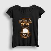 Presmono Siyah Skull Pantera Kadın T-Shirt