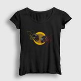 Presmono Siyah Vinly Daft Punk Kadın T-Shirt
