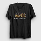 Presmono Unisex Siyah Back In Black Fire AC/DC T-Shirt - 2XL