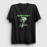Presmono Unisex Siyah Creeper Minecraft T-Shirt