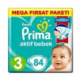 Prima Aktif Bebek No:3 Midi 84 Adet Bebek Bezi