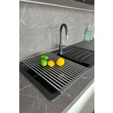 Prima Nova Primanova Lavabo Üstü Katlanabilen Mutfak Rafı - Gri