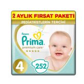 Prima Premium Care No:4 Maxi 252 Adet Bebek Bezi
