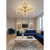 Prime Aydınlatma Çiçek 3+3'lü Ledli Gold Avize