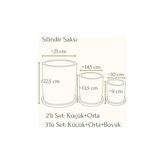 Prime Terracotta Silindir Saksı+Tabak • Beyaz (Orta)