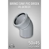 Primeaks Fırat Pvc Kapalı Dirsek 50 mm 45° Pvc Boru Dirseği