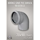 Primeaks Fırat Pvc Kapalı Dirsek 70 mm 87° Pvc Boru Dirseği