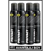 Privacy Addiction Man Deodorant 4x200 Ml