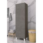 PROMODÜL Çok Amaçlı Banyo ve Temizlik Dolabı - 180 cm Kapaklı Kiler Dolabı - Kil Grisi- 5 Raflı Dar Alan Düzenleyici - 45 cm