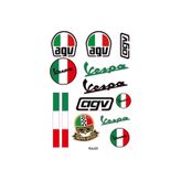 Promot Vespa Agv Ekipman Kask Motorsiklet Sticker Seti 02