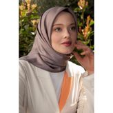Pudra Çift Taraflı Twill İpek Eşarp