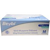 Pudrasız Vinil Eldiven, M Beden, 100'Lü Kutu, Beyaz