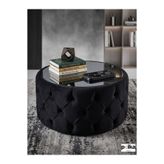 PUFASDAS Retro black Yuvarak Orta Sehpa