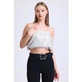 Pul Payet Abiye Büstiyer | BUST34023 Gumus
