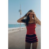 Pull & Bear Çizgili triko mini şort