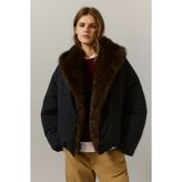 Pull & Bear Suni kürk yakalı şişme mont