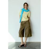 Pull & Bear Uzun kargo bermuda şort