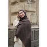 Pull Scarfs İthal Yün İpek G Desen Şal - Acı Kahve