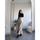 Pullaps Beli Lastikli Maxi Boy Uzun Saten Etek Gold
