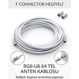 PULLMAX E-Sat Rg6-U6 Anten Kablosu F Connektör Hediyeli - 10 m