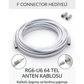 PULLMAX E-Sat Rg6-U6 Anten Kablosu F Connektör Hediyeli - 100 m