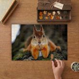 Punto Dizayn Sevimli Sincap Tasarımı 240 Parça Ahşap Puzzle Ahşap Kutuda MPY20442