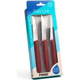 Pure Line Bordo Meyve Bıçağı Seti 9 cm (6'lı)