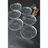 Purelegant 6 Parça Desenli Cam Mini Tatlı/kek/pasta Tabağı Seti 16CM